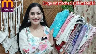 Meesho 💜 huge unstitched suit material ❤️ pakistani, cotton, partywear suit, review #meesho