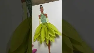 🐸👑Princess Tiana Crepe paper design #art #artwork #diy #craft #crepepapercraft #shorts