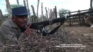 A VOLANTE ATACA OS CANGACEIROS. CENA FILME: O CANGACEIRO MASCARADO DO SERTÃO