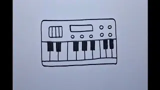 Piano drawing, music instrument drawing, easy and slow drawing, pencil colour 