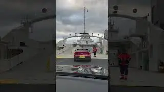 Driving onto the Jondal ferjekai (Jondal Ferry) in Jondal Norway. T&oslash;rvikbygd - Jondal