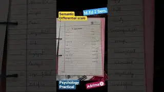 Semantic Differential scale. M.Ed. 2 Sem. #psychologypractical #M.Ed #lucknowuniversity  #adrima