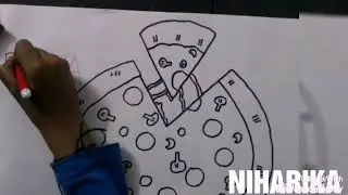 How To Draw A PIZZA/Easy Drawing Tutorials/learn Pizza Drawing & Colouring with fun/CREATIVE WORLD