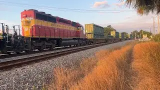 *WATCH* Catching a mixed bag of trains on the FEC Mainline on a Partly Cloudy Evening