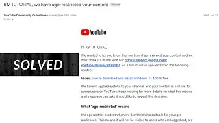 YouTube Age Restricted Video Problems Solve