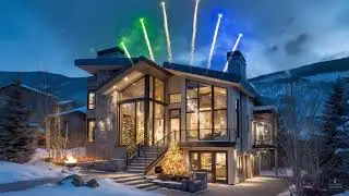 New Year Winter Jazz 🎆❄️ Luxury Villa Ambience with Fireworks & Cozy Night Vibes