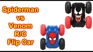 Marvel Spiderman Vs Venom Flip Car Remote Control Car Unbox Drive