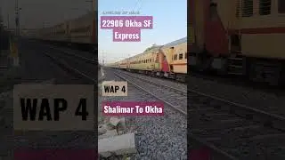 22906 Okha Superfast Express With WAP 4 #shorts #ytshorts #ytviral #wap4 #okha #shalimar #raftaarein