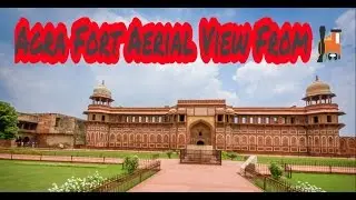 agra fort aerial view from train