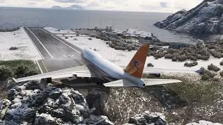 Extreme Snowy Short Runway 😱 Junior Pilot Takeoff Nearly Fails