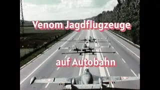 DH 112 Venom Kampfjet auf Autobahn / Jet Aircraft on Highway🚨🚘(1971)