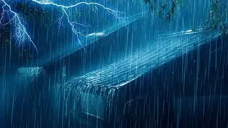 Sleep Instantly with Heavy Rain & Very Strong Thunder on Tin Roof - Rain Sounds for Sleeping - ASMR