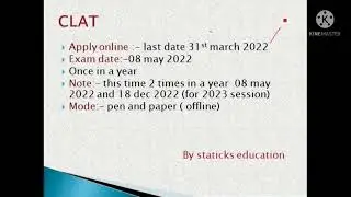 CLAT EXAM SYLLABUS AND PATTERN IN DETAIL #STATICKS