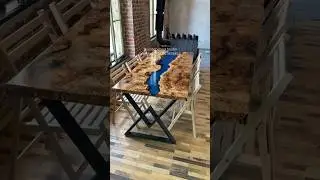 Epoxy River Table, Modern Dining Table, Epoxy Resin Wooden Table Custom Dine Table