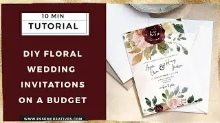 DIY Floral Watercolor Wedding Invitations on A Budget Canva Tutorial | DIY Burgundy Invitations
