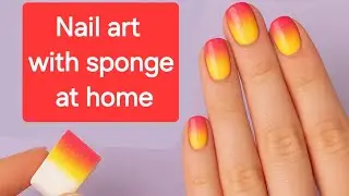 Nail art with sponge at home for beginners 💅#navfashion #nailart #nails #simplenails #sponge 