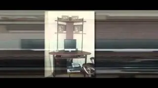 Studio RTA A-Tower Corner Wood Computer Desk with Hutch