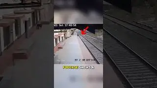 CCTV Captures Heart Stopping Rescue on Train Track ❤ #shorts #bravery
