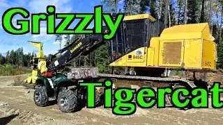 Yamaha Grizzly Meets A Tigercat + Mysterious Honda ATV Story - Mavis Lake Area - Oct. 6 2013
