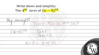 Write down and simplify: The \( 4^{\text {th }} \) term of \( (x-5)^{13} \).