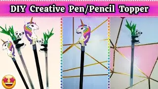 Easy pen/pencil topper with clay/ 🦄 Unicorn and 🐼 Panda Topper