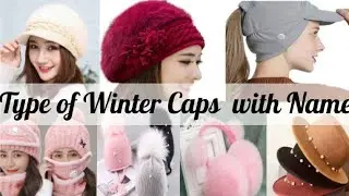 Type of Winter Caps with Name||Caps for Girls and Women||Winter Wool Caps Hats with Name||Fashion 💯