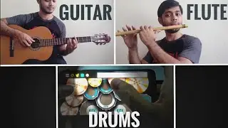 Oniket Prantor Flute Cover || With Virtual Drums (Real Drums App) & Guitar