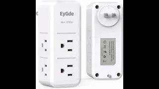 EyGde 2 Prong Rotating Plug 6 Outlets Travel Power Splitter