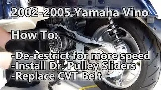 2002-2005 Yamaha Vino: How to de-restrict and install Dr. Pully Sliders