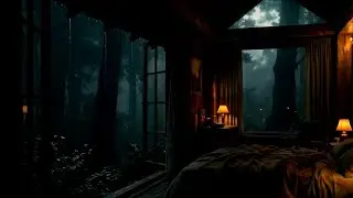🌙 SERENE: Cozy Cabin Deep Forest Storm Ambience for Study, Focus, or Peaceful Sleep (White Noise!).