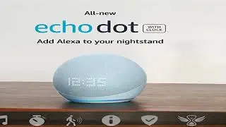 Echo Dot (5th Gen, 2022 release) with clock | Smart speaker with clock and Alexa | Cloud Blue