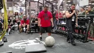 HIGA MONSTER clean & pressing a 170 lbs Atlas Stone in the Animal Pak Cage 2017