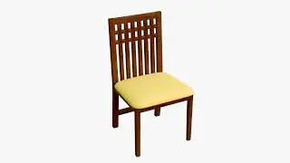 Wooden Dining Chair High Quality PBR Textures 3D model