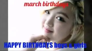 Birthdays in march(kpop idol)