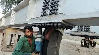 Nut bolts fixing on girder joint Splice plate 12M Wide FOB Railway Bridge Ballia progress 
