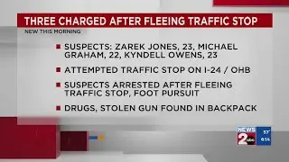 3 charged with fleeing traffic stop on I-24