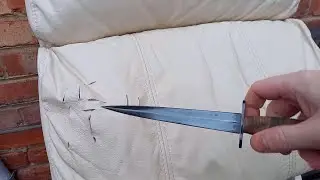 Blade Leather Penetration Test AK47, SA80, Fairbairn-sykes commando, Enfield, Metford, Ka-Bar USMC