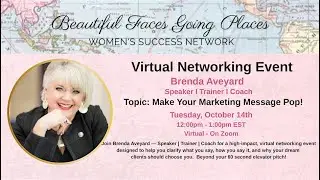 Virtual Networking: Make Your Marketing Message Pop!  Brenda Aveyard, SpeakerITrainerICoach