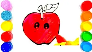 Apple drawing for kids | Fruits Drawing for Competition with colour | #fruit #coloring #easydrawing 