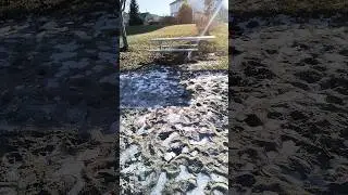 Frozen sand in Canada winter...