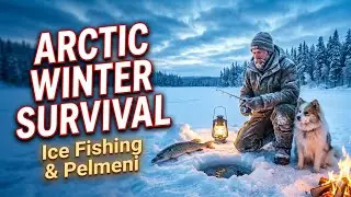 Surviving Arctic Winter Alone: Ice Fishing & Cooking Pelmeni in Snow