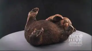 Ceramic/Pottery Wombat Sculptures by Chris Stubbs, wildlife artist from Victoria, Australia