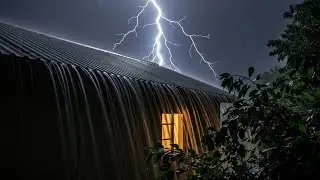Stormy Rain on Metal Roof 🌧️ Sleep Instantly with Deep Thunder Ambience #27