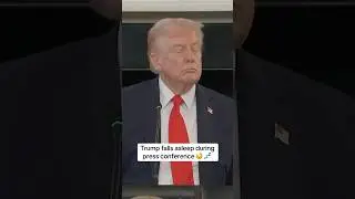 👄 His mouth 😆 Trump falls asleep during press conf #donaldtrump #funny #trump #maga #lol