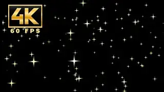 4K Sparkling stars particles black background