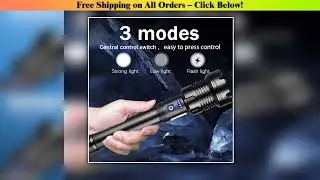 High Power 10000000LM XHP390 Flashlight Rechargeable Strong Light Super Bright Lamp Military