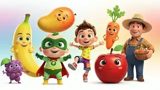 Veggie & Fruit Superhero Power! Healthy Kids Fun Song | Hulk Kids USA |