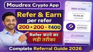Moudrex Crypto App Refer & Earn ₹400 | Step by Step Referral Guide 2026 | Legit Process Explained