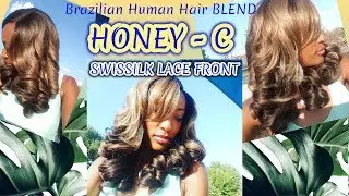 HONEY C Swissilk Lace Front Wig Vanessa wig collection REVIEW | UNBOXING Brazilian Human Hair BLEND