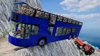 High Speed Bus vs Truck Accident on Dangerous Cliff Road! 🚍💥 Beaming drive